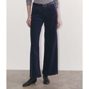 Everlane Corduroy Wide Leg Pants Womens 6 Navy Blue Straight High Rise Relaxed